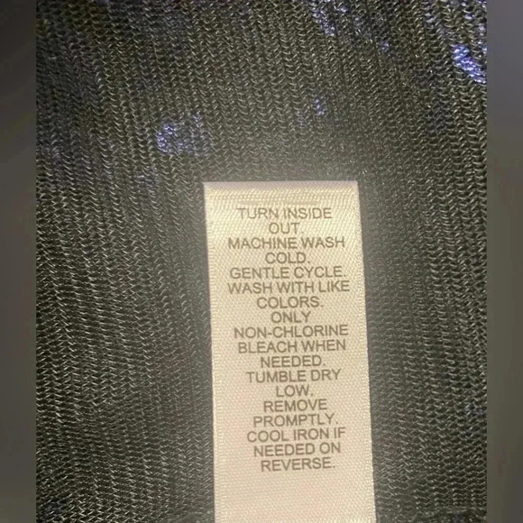 Cache Zebra Animal Print Top Black/Metallic/Silver/Blue Short Sleeve Sheer Sz M - Picture 7 of 7